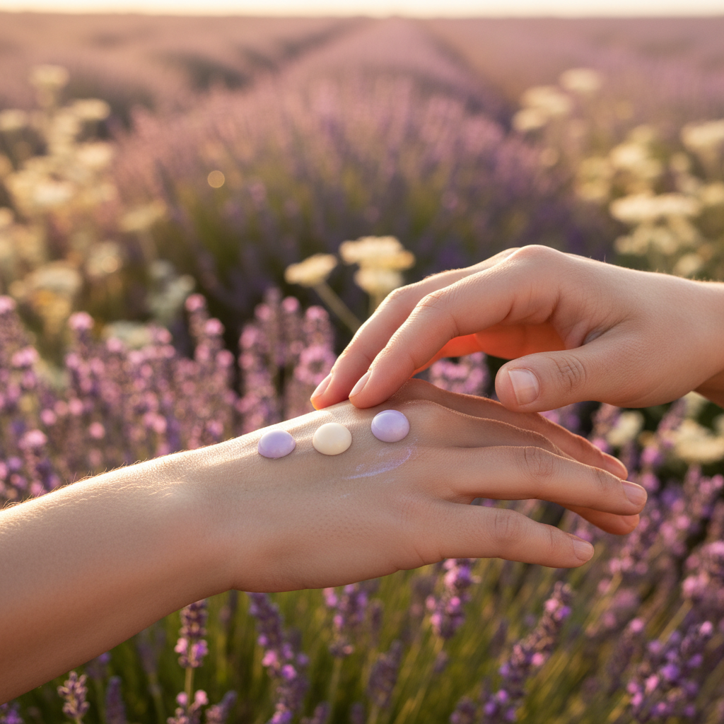 Lavender Vanilla Lotion Application